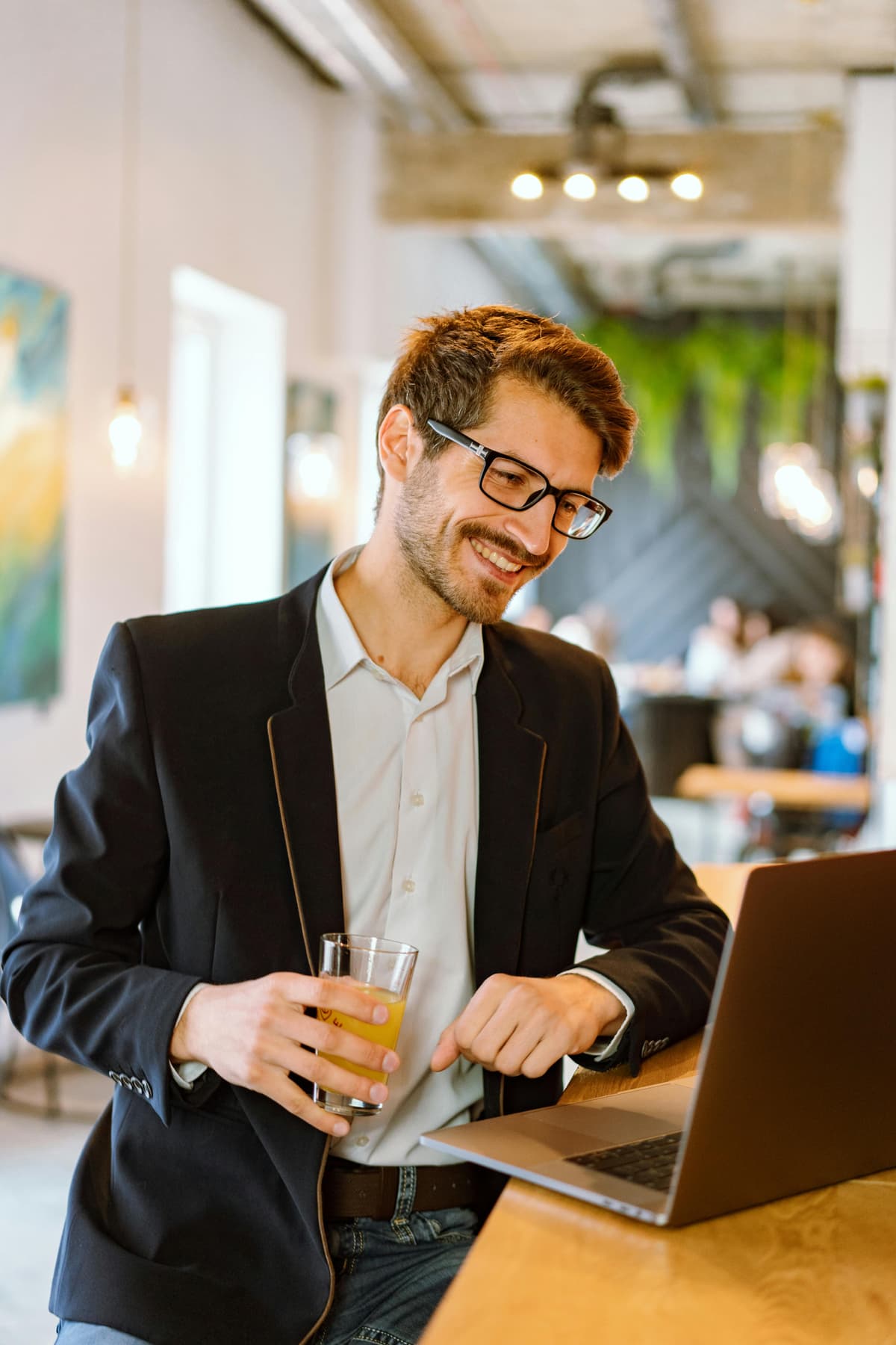 Professional entrepreneur working on laptop